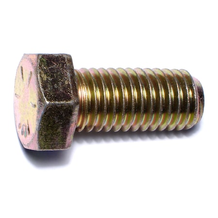 Midwest Fastener Grade 8, 9/16"-12 Hex Head Cap Screw, Zinc Yellow Steel, 1-1/4 in L, 5 PK 65482